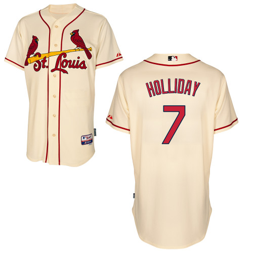 St.Louis Cardinals #7 Holliday Beige Baseball Jersey St.Louis Cardinals #7 Holliday Beige Baseball Jersey