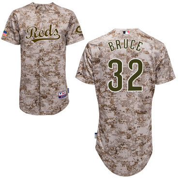 Cincinnati Reds #32 Bruce Authentic Personalized Alternate Camo Jersey
