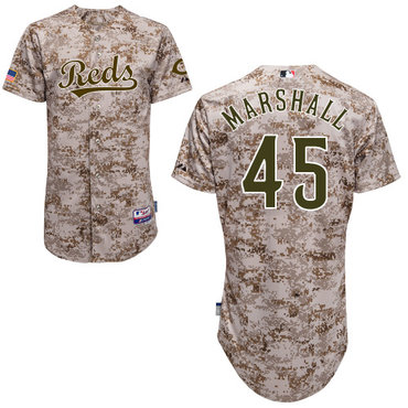 Cincinnati Reds #45 Marshall Authentic Personalized Alternate Camo Jersey