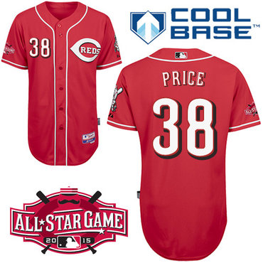 Cincinnati Reds #38 Price Authentic Personalized Alternate red Jersey w2015 All-Star Patch