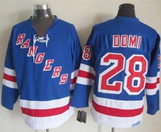 New York Rangers #28 Tie Domi Light Blue CCM Throwback Stitched NHL Jersey New York Rangers #28 Tie Domi Light Blue CCM Throwback Stitched NHL Jersey