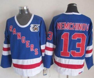 New York Rangers #13 Sergei Nemchinov Blue CCM 75TH Stitched NHL Jersey New York Rangers #13 Sergei Nemchinov Blue CCM 75TH Stitched NHL Jersey