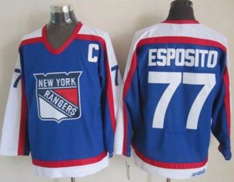 New York Rangers #77 Phil Esposito Blue&White CCM Throwback Stitched NHL Jersey New York Rangers #77 Phil Esposito Blue&White CCM Throwback Stitched NHL Jersey