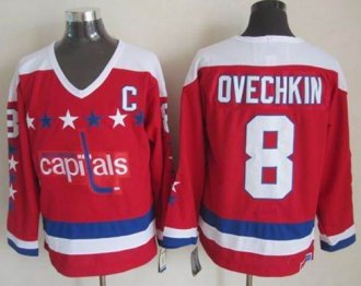 Washington Capitals #8 Alex Ovechkin Red CCM Throwback Stitched NHL Jersey Washington Capitals #8 Alex Ovechkin Red CCM Throwback Stitched NHL Jersey