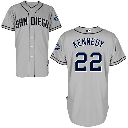 San Diego Padres #22 lan Kennedy Authentic Personalized Road Gray Jersey