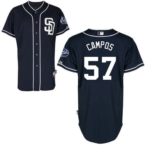 San Diego Padres #57Leonel Campos Authentic Personalized Alternate Blue Jersey