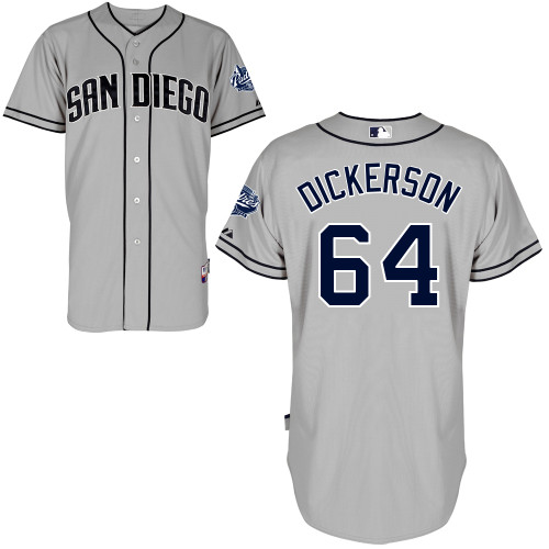 San Diego Padres #64 Alex Dickerson Authentic Personalized Road Gray Jersey