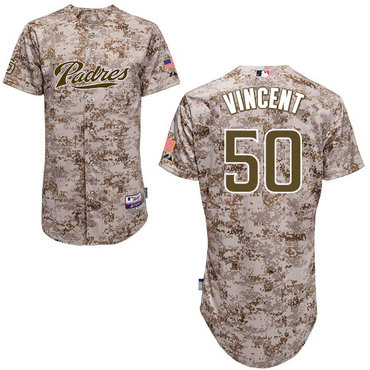 San Diego Padres #50 Nick Vincent Authentic Personalized Alternate Camo Jersey