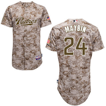 San Diego Padres #24Cameron Maybin Authentic Personalized Alternate Camo Jersey