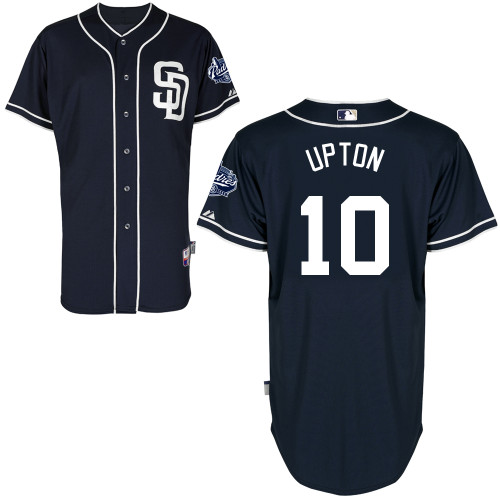San Diego Padres #10Justin Upton Authentic Personalized Alternate Blue Jersey