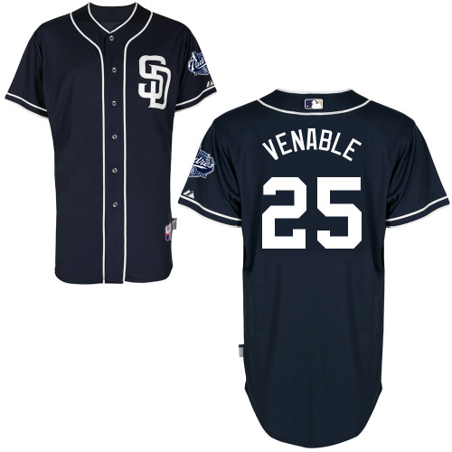 San Diego Padres #25Will Venable Authentic Personalized Alternate Blue Jersey