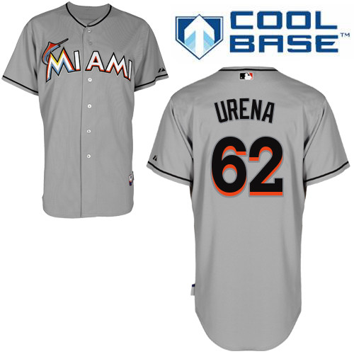 Miami Marlins #62Jose Urena Authentic Personalized Road Gray Jersey