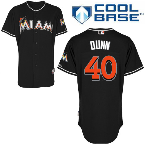 Miami Marlins #40Mike Dunn Authentic Alternate Black Jersey