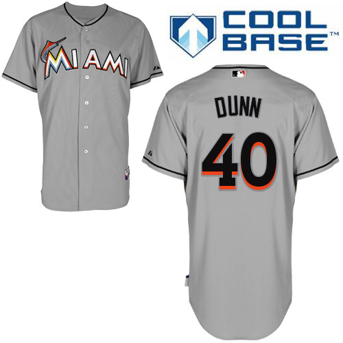 Miami Marlins #40Mike Dunn Authentic Personalized Road Gray Jersey