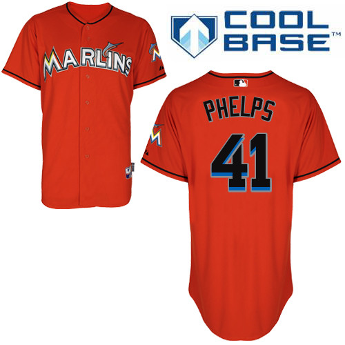 Miami Marlins #41 David Phelps 2015 Cool Base Giancarlo Stanton Alternate red Jersey