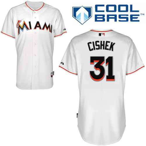 Miami Marlins #31Steve Cishek Authentic Personalized Home White Jersey