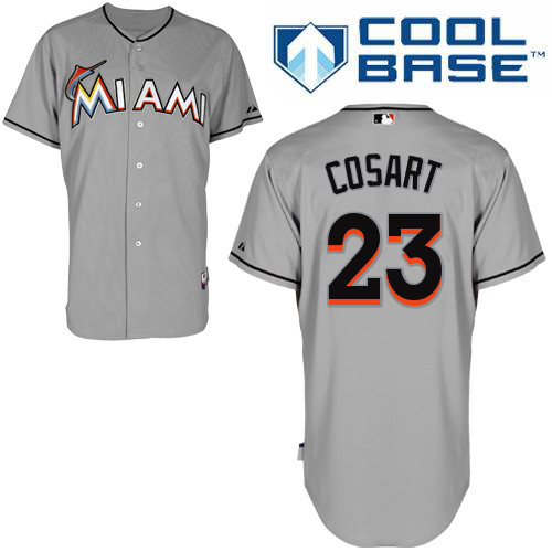 Miami Marlins #23 Jarred Cosart Authentic Personalized Road Gray Jersey