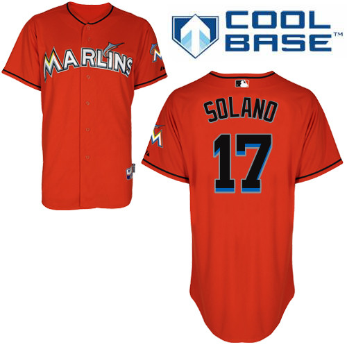 Miami Marlins #17Donovan Solano 2015 Cool Base Giancarlo Stanton Alternate red Jersey