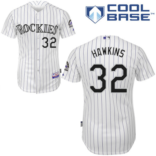 Colorado Rockies #32LaTroy  Hawkins 2015 Personalized Home White Jersey
