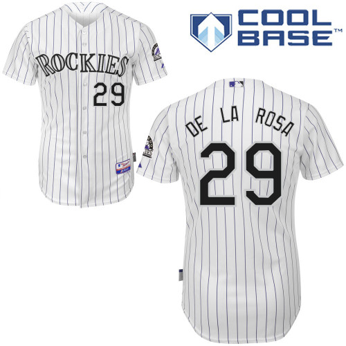 Colorado Rockies #29Jorge DE LA ROSA 2015 Personalized Home White Jersey