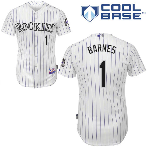 Colorado Rockies #1Brandon Barnes 2015 Personalized Home White Jersey