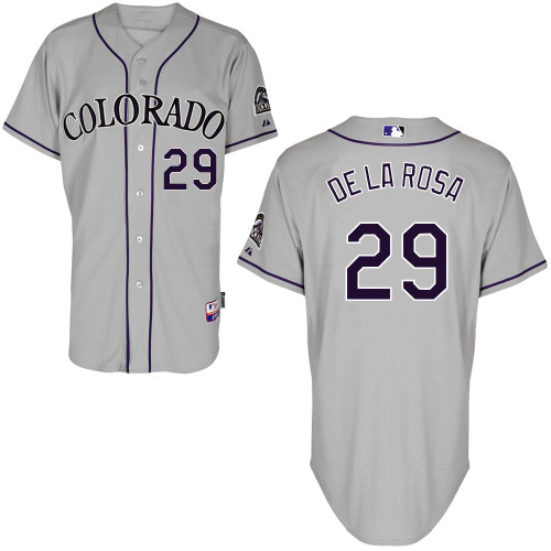 Colorado Rockies #29Jorge DE LA ROSA Authentic Personalized Road Gray Jersey