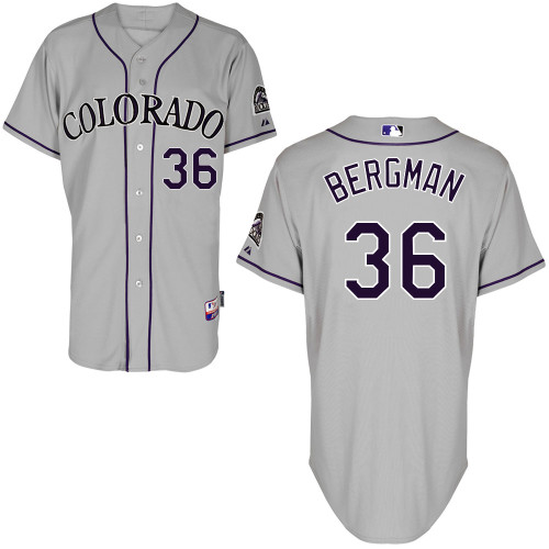 Colorado Rockies #36 Christian Bergman Authentic Personalized Road Gray Jersey