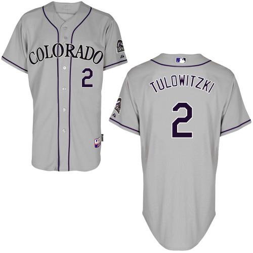 Colorado Rockies #2Troy Tulowitzki Authentic Personalized Road Gray Jersey