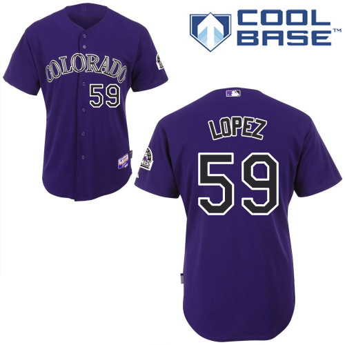 Colorado Rockies #59Wilton LOPEZ Authentic Personalized Alternate Purple Jersey