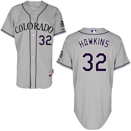 Colorado Rockies #32LaTroy  Hawkins Authentic Personalized Road Gray Jersey