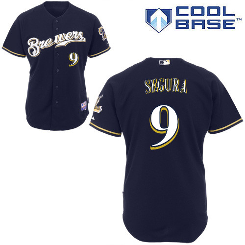 Milwaukee Brewers #9Jean Segura Authentic Personalized Alternate Blue Jersey