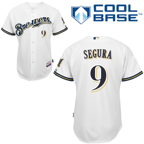 Milwaukee Brewers #9Jean Segura Authentic Personalized Home White Jersey