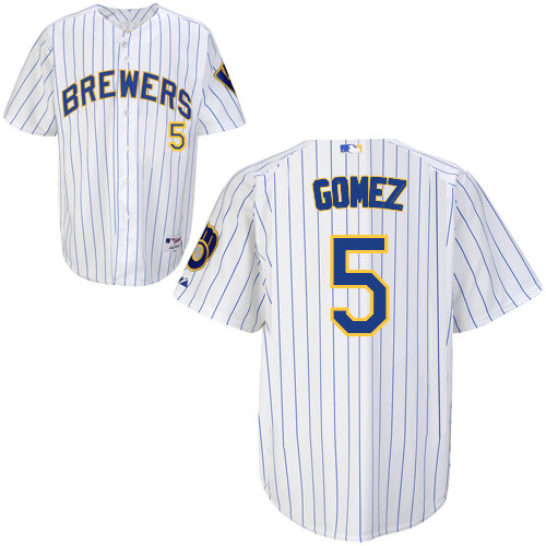 Milwaukee Brewers #5Hector Gomez Authentic Personalized Alternate Home White Jersey