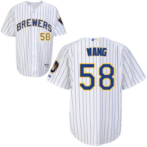 Milwaukee Brewers #58Wei-Chung Wang Authentic Personalized Alternate Home White Jersey