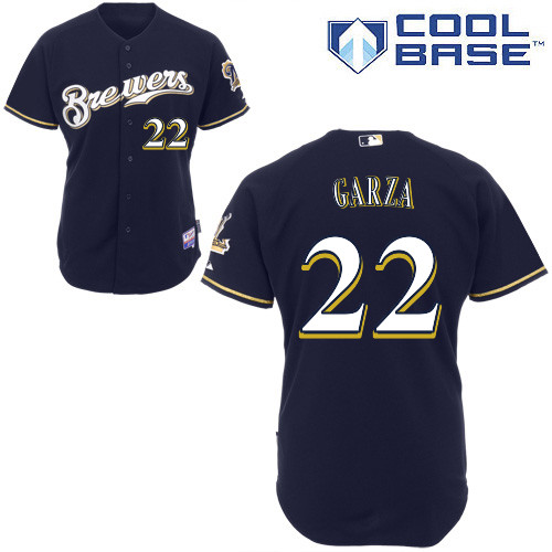 Milwaukee Brewers #22Matt Garza Authentic Personalized Alternate Blue Jersey