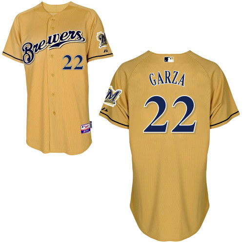 Milwaukee Brewers #22Matt Garza Authentic Personalized Alternate yellow Jersey