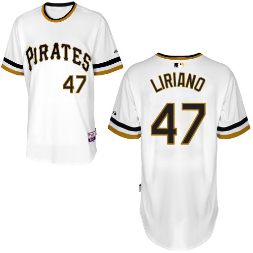 Pittsburgh Pirates #47Francisco Liriano Authentic Andrew McCutchen Alternate White Jersey