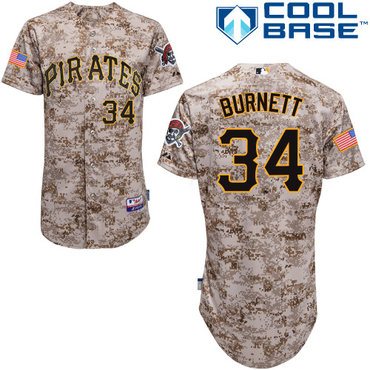 Pittsburgh Pirates 2015 #34a.j Burnett Authentic Andrew McCutchen Alternate Camo Jersey
