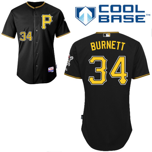Pittsburgh Pirates #34a.j Burnett Authentic Andrew McCutchen Alternate black Jersey
