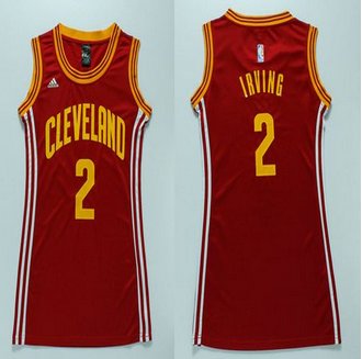 Women Cavaliers #2 Kyrie Irving Red Dress Stitched NBA Jersey