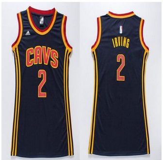 Women Cavaliers #2 Kyrie Irving Navy Blue Dress Stitched NBA Jersey