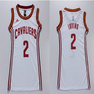 Women Cavaliers #2 Kyrie Irving White Dress Stitched NBA Jersey