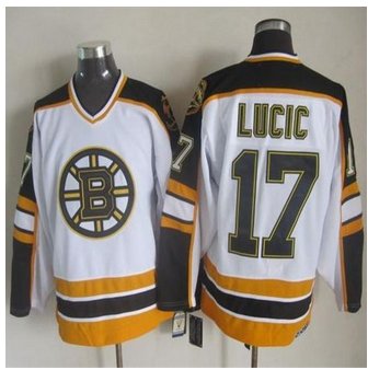 Boston Bruins #17 Milan Lucic White Black CCM Throwback Stitched NHL Jersey Boston Bruins #17 Milan Lucic White Black CCM Throwback Stitched NHL Jersey