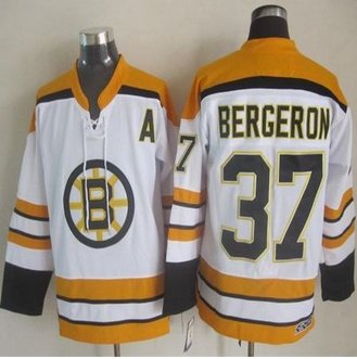 Boston Bruins #37 Patrice Bergeron White CCM Throwback Stitched NHL Jersey Boston Bruins #37 Patrice Bergeron White CCM Throwback Stitched NHL Jersey