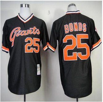 Mitchell And Ness San Francisco Giants #25 Barry Bonds Black Throwback Stitched Baseball Jersey