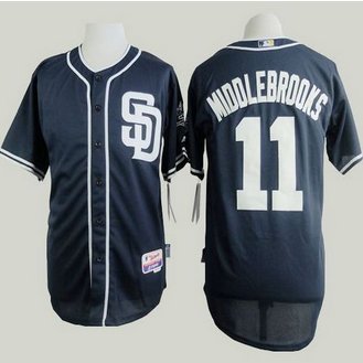 San Diego Padres #11 Will Middlebrooks Dark Blue Alternate 1 Cool Base Stitched Baseball Jersey San Diego Padres #11 Will Middlebrooks Dark Blue Alternate 1 Cool Base Stitched Baseball Jersey