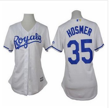 Women Royals #35 Eric Hosmer White Home Stitched Baseball Jersey Women Royals #35 Eric Hosmer White Home Stitched Baseball Jersey
