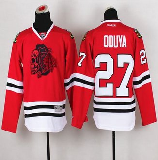 Youth Chicago Blackhawks #27 Johnny Oduya Red(Red Skull) Stitched NHL Jersey