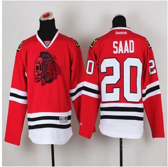 Youth Chicago Blackhawks #20 Brandon Saad Red(Red Skull) Stitched NHL Jersey