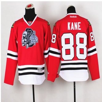 Youth Chicago Blackhawks #88 Patrick Kane Red(White Skull) Stitched NHL Jersey